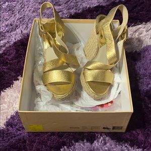 Michael Kors gold sandals